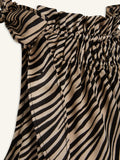 15325 - Love923 lange  losvallende jurk met zebradessin